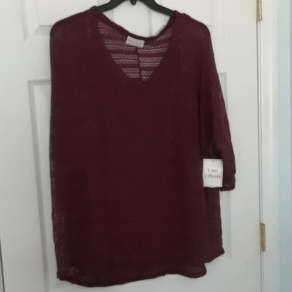 Maroon V neck tunic